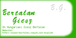 bertalan giesz business card